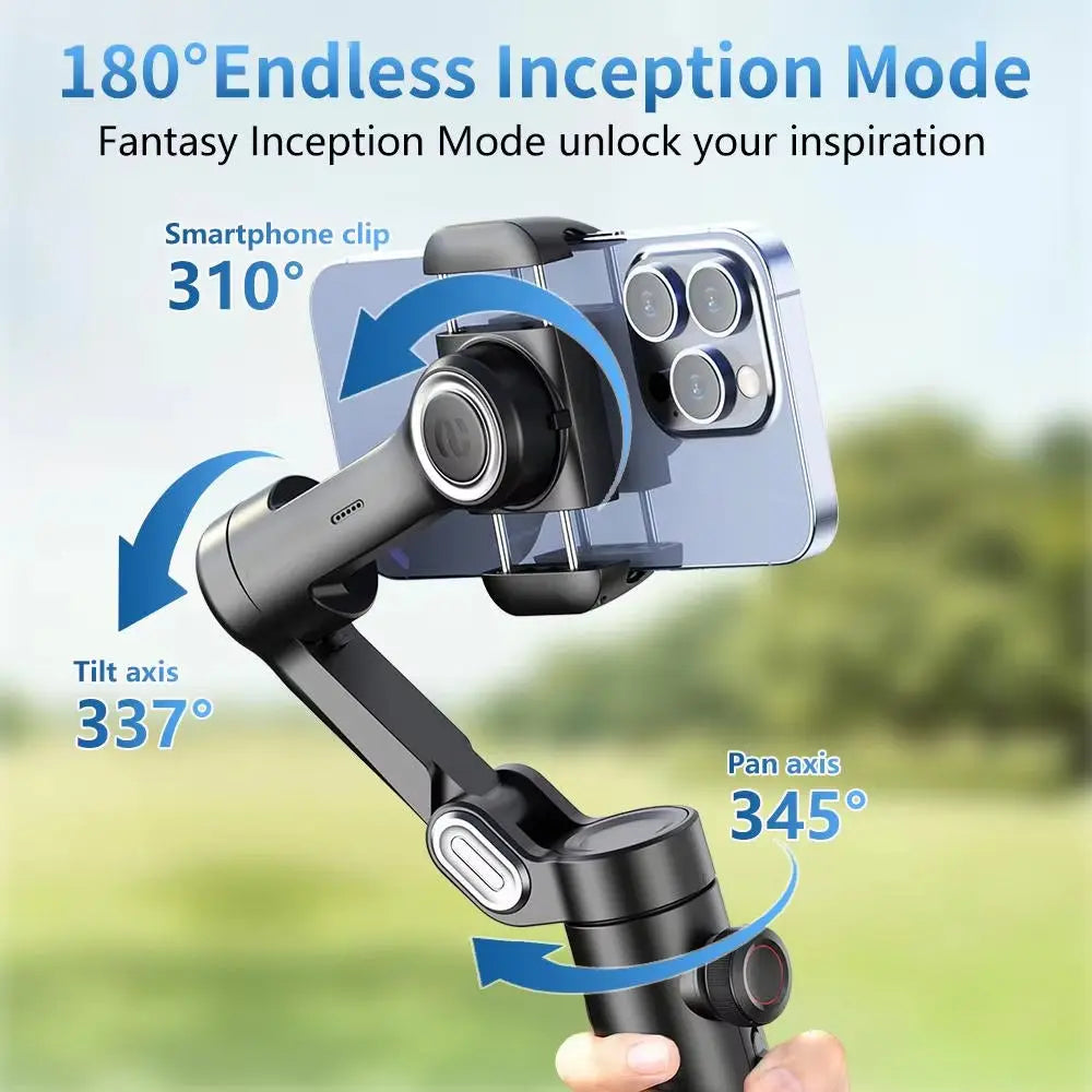 3-Axis Handheld Gimbal Stabilizer for Smartphones - Face Tracking for iPhone, Android, TikTok, and Vlogging (AOCHUAN)