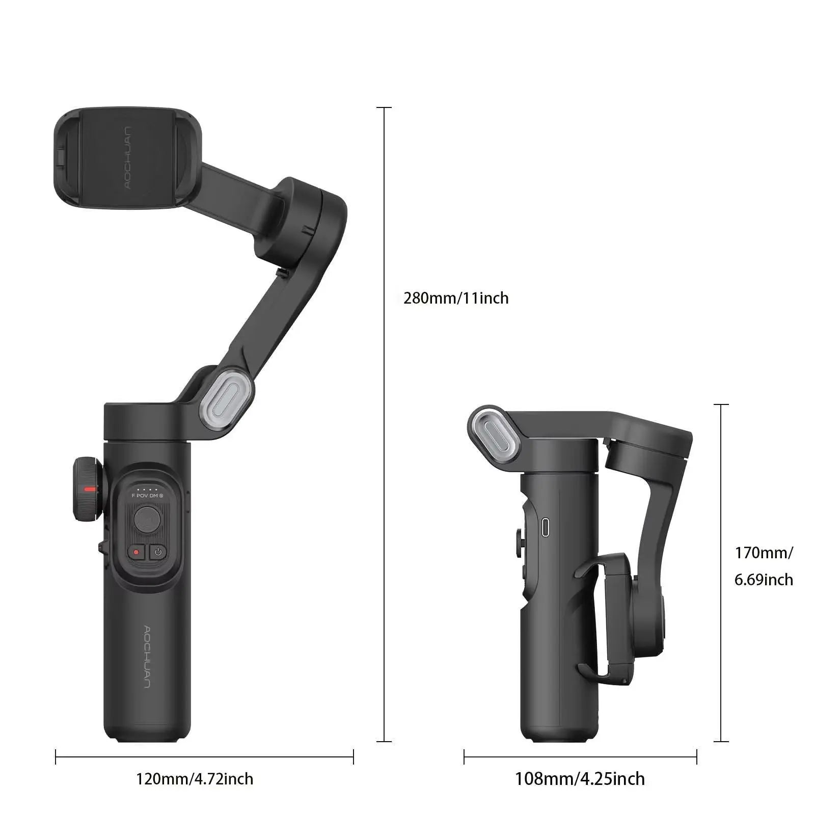3-Axis Handheld Gimbal Stabilizer for Smartphones - Face Tracking for iPhone, Android, TikTok, and Vlogging (AOCHUAN)