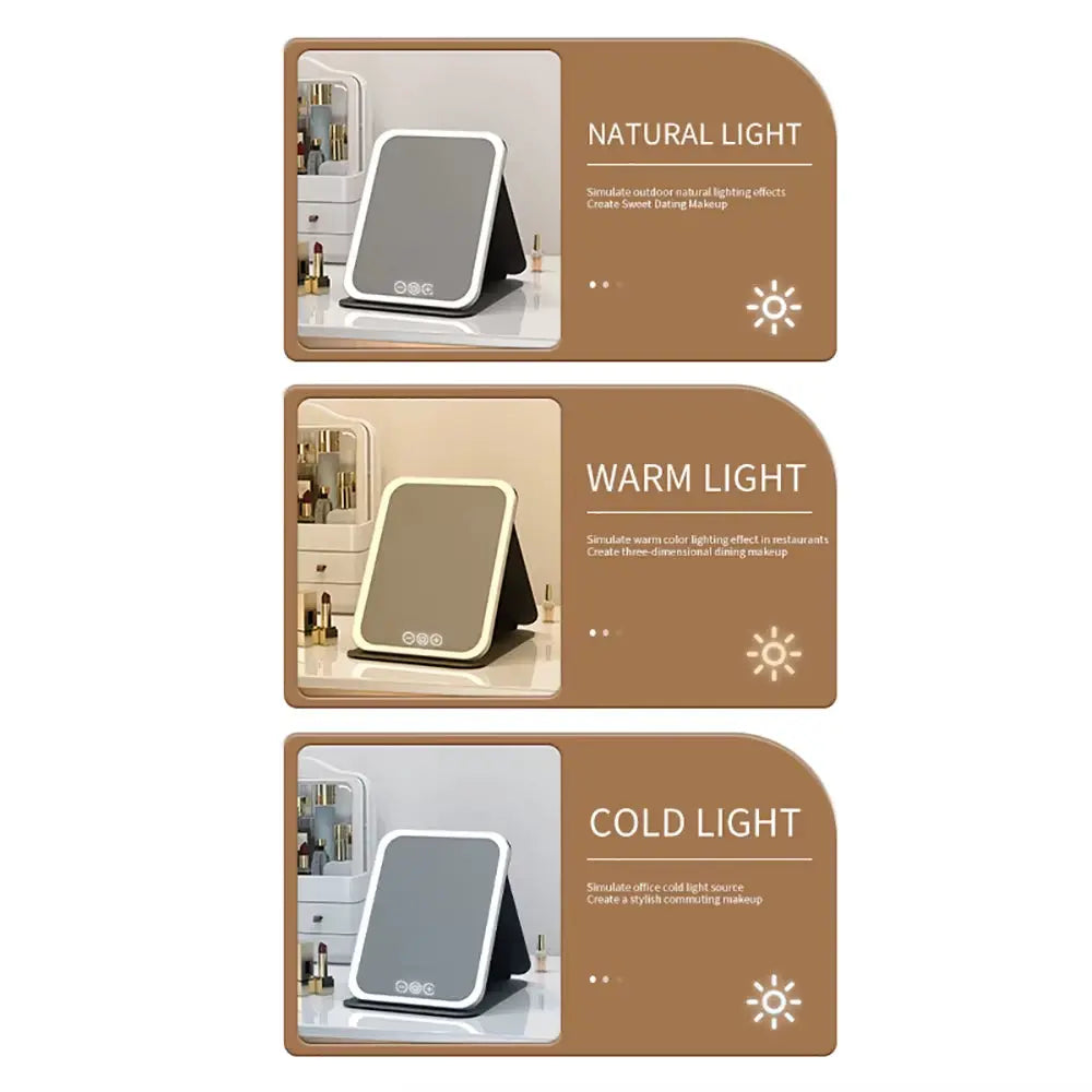 3 Colors Dimmable LED Makeup Mirror