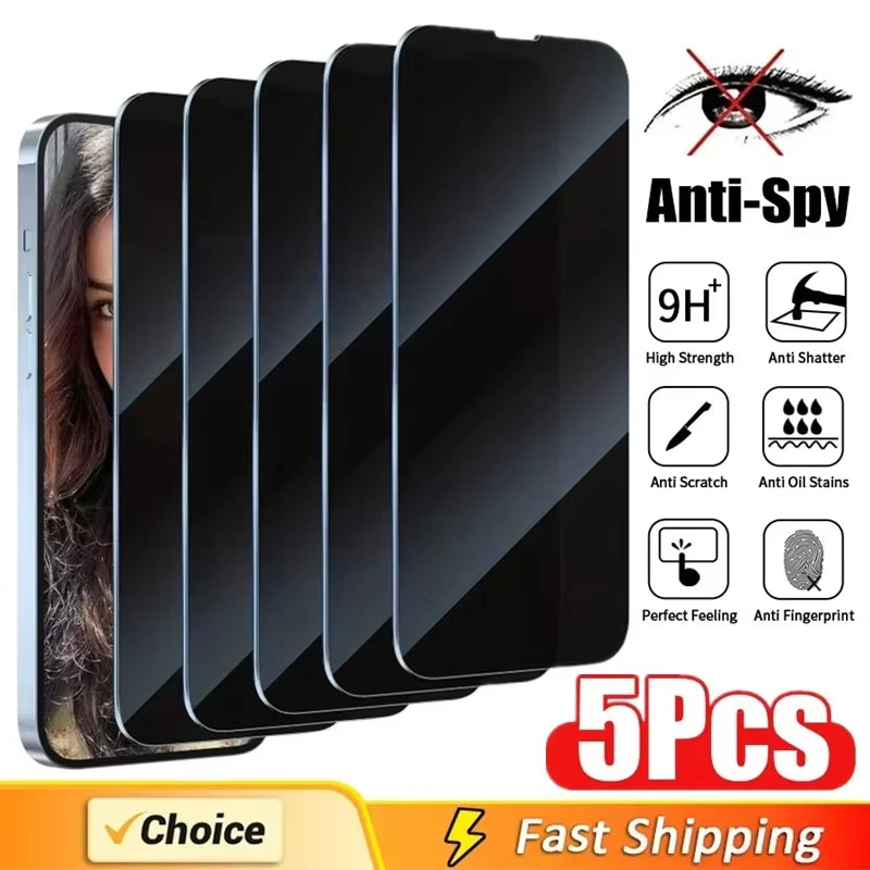 Full Coverage Privacy Screen Protector for iPhone - 8K Anti-Spy Glass