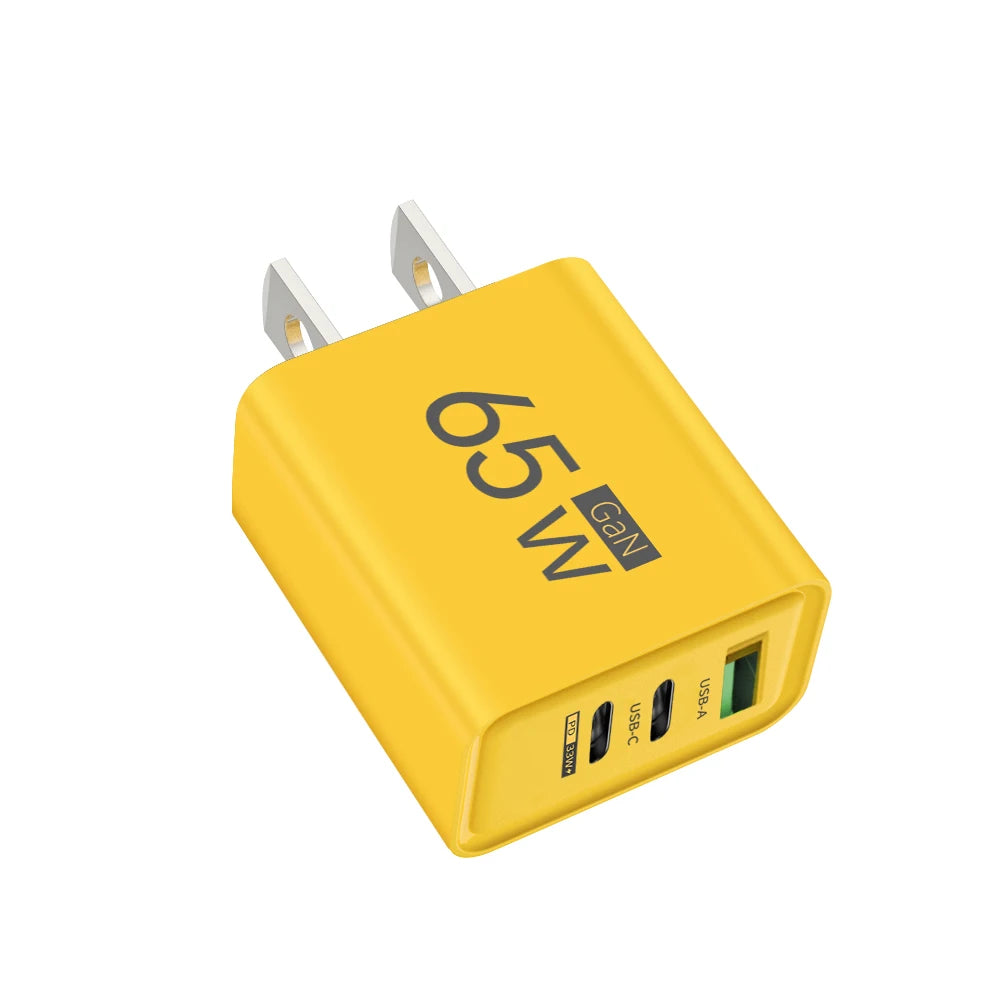 65W GaN USB Type-C PD Fast Charger - Quick Charge Power Adapter