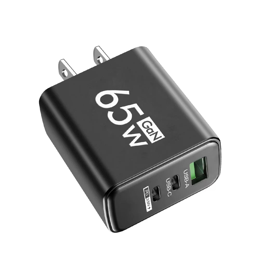 65W GaN USB Type-C PD Fast Charger - Quick Charge Power Adapter