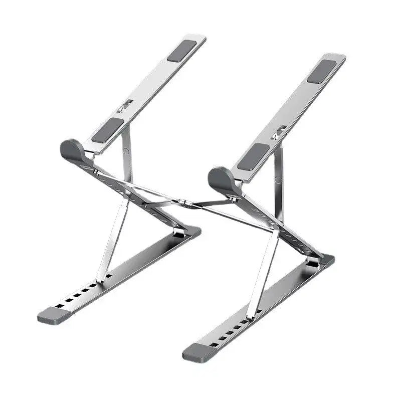 Adjustable Aluminum Laptop Stand for MacBook and Tablets - Folding Design with Enhanced Heat Dissipation