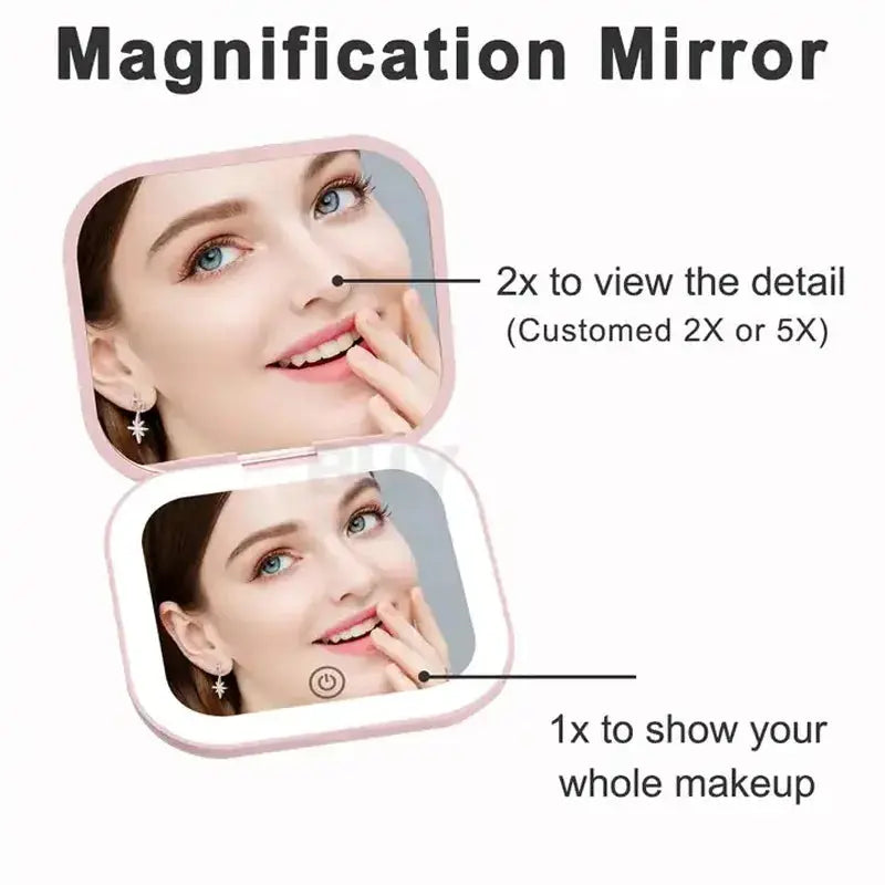 Compact Cosmetic Mirror with Light