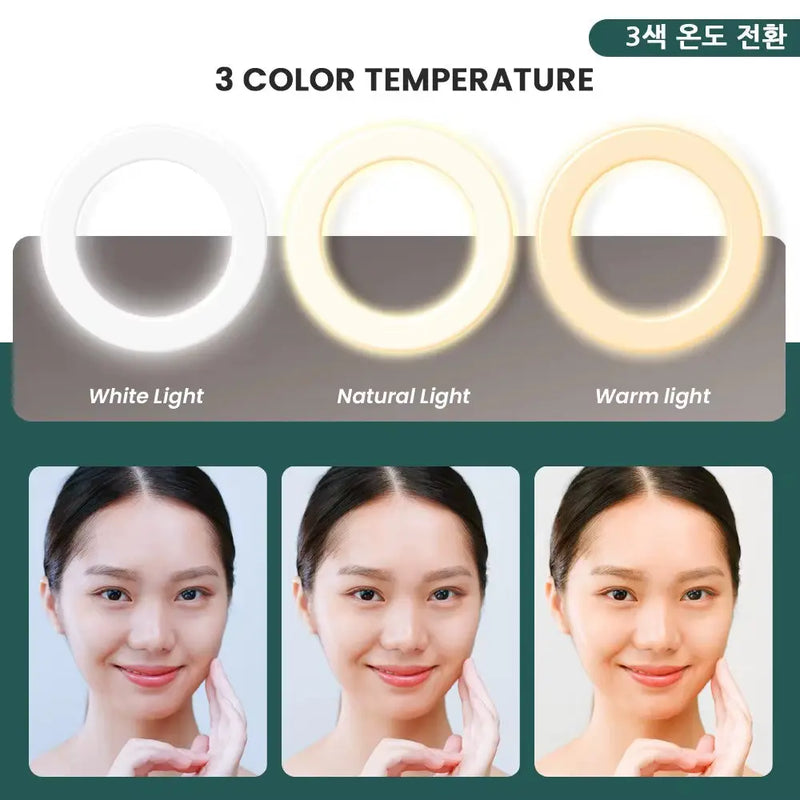 Dimmable LED Ring Light with Adjustable Tripod Stand and USB