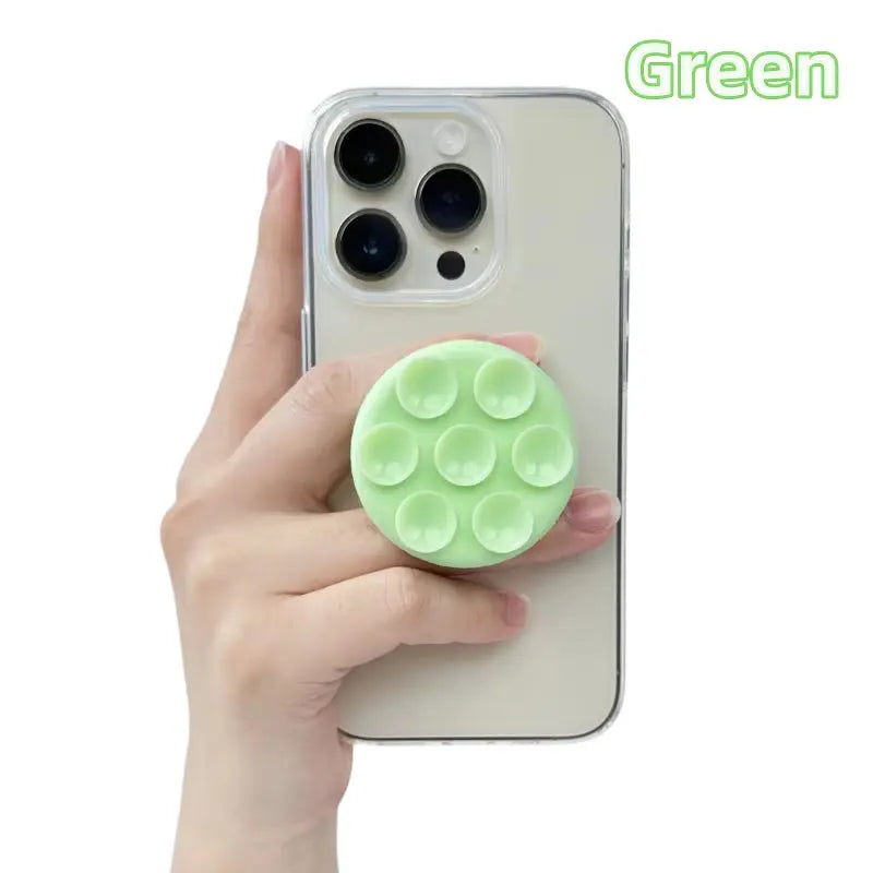 Grip Stand Sticker with Finger Grip Functionality - Round Silicone Suction Pad Phone Holder