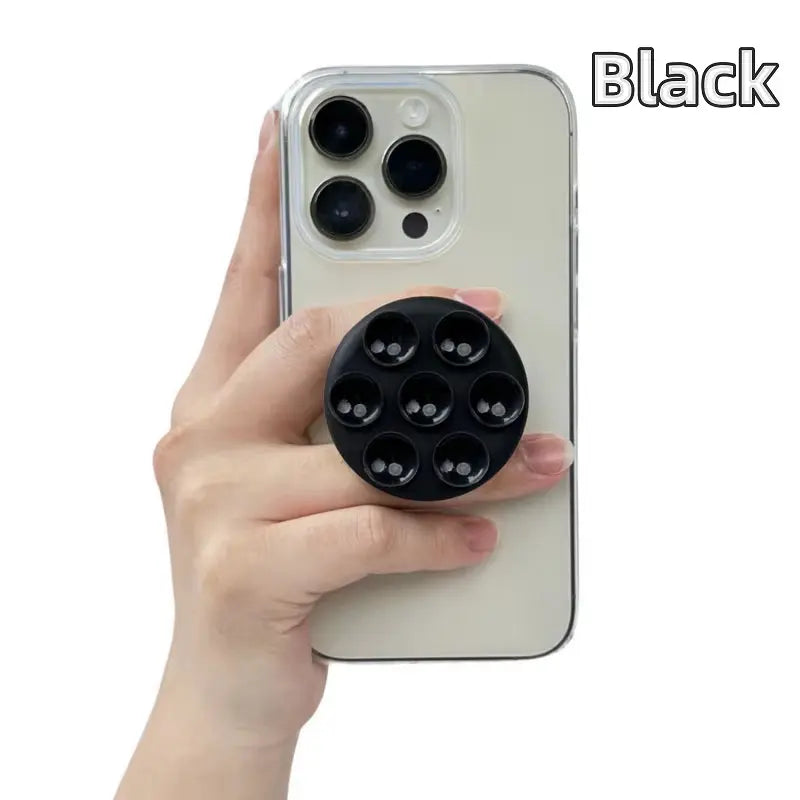 Grip Stand Sticker with Finger Grip Functionality - Round Silicone Suction Pad Phone Holder