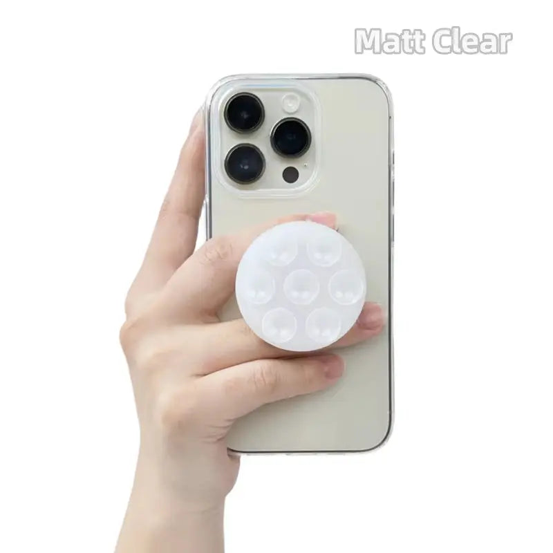 Grip Stand Sticker with Finger Grip Functionality - Round Silicone Suction Pad Phone Holder