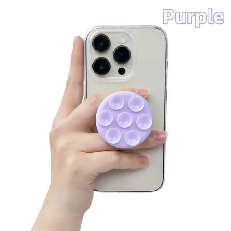 Grip Stand Sticker with Finger Grip Functionality - Round Silicone Suction Pad Phone Holder