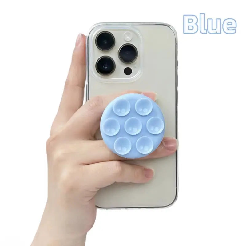 Grip Stand Sticker with Finger Grip Functionality - Round Silicone Suction Pad Phone Holder
