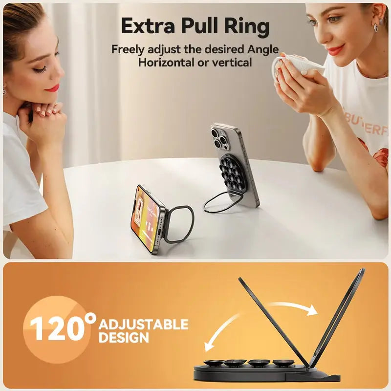 Magnetic Phone Holder Mount with Suction Cup & Pull Ring Phone Stand by JOYROOM