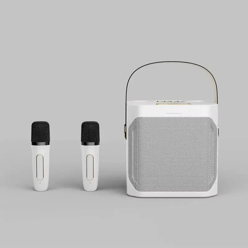 Professional Portable Karaoke Bluetooth Speaker with Dual Microphones (360° Stereo Sound & Waterproof)