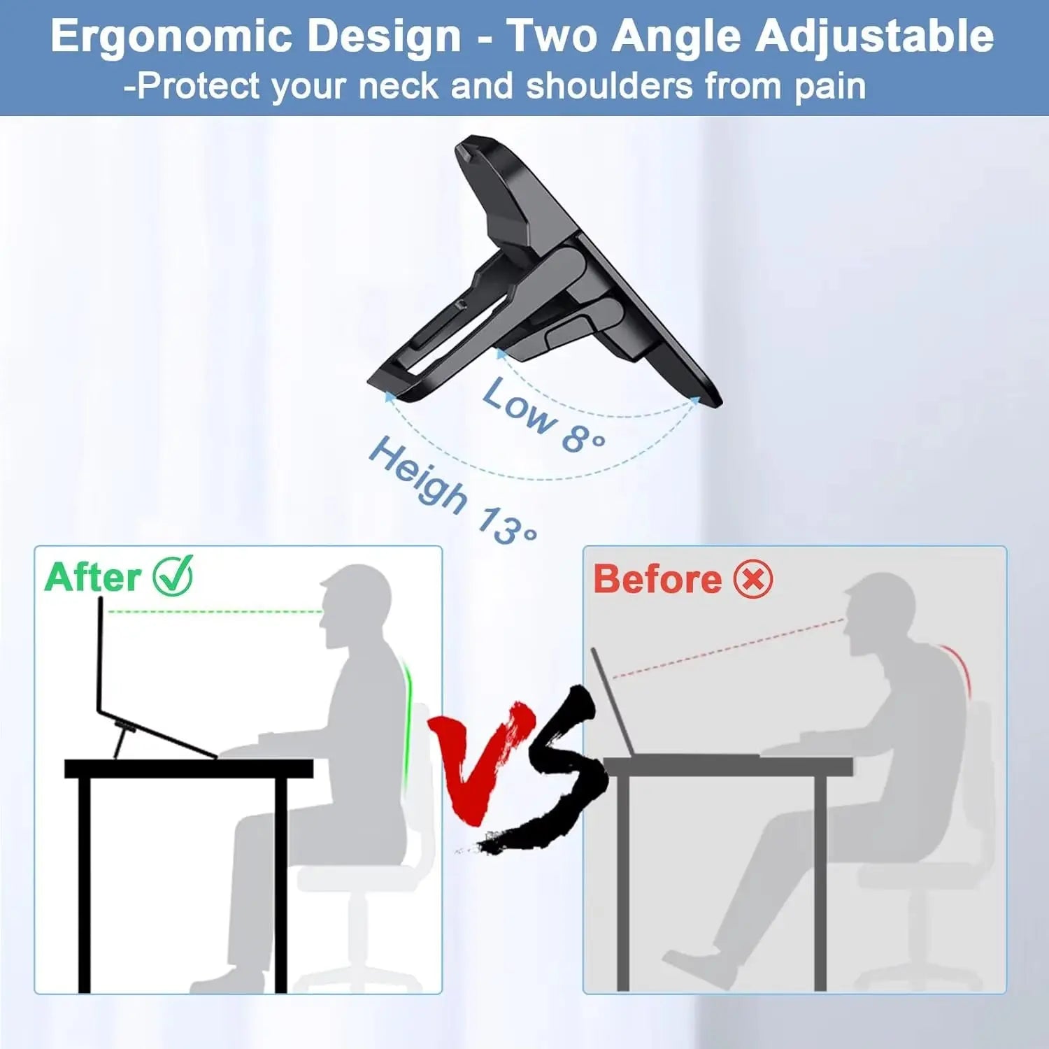 Set of 2 Adjustable Foldable Laptop Stand