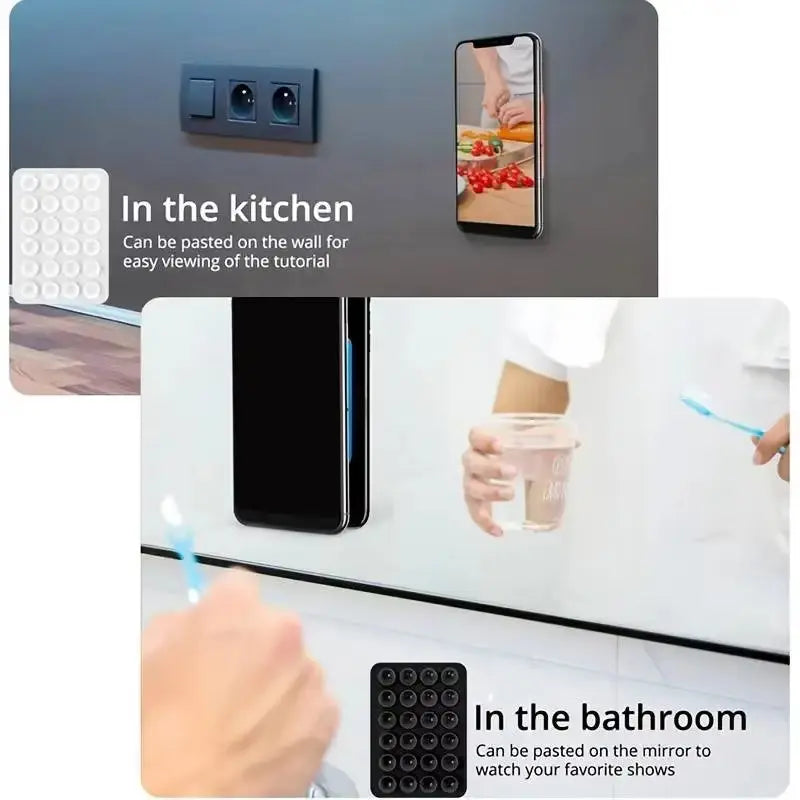 Silicone Suction Phone Holder Mat - Single-Sided Case Mount and Back Sticker
