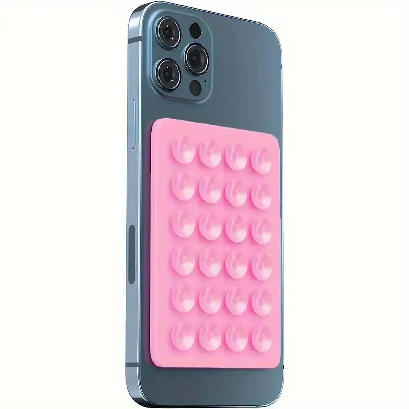 Silicone Suction Phone Holder Mat - Single-Sided Case Mount and Back Sticker