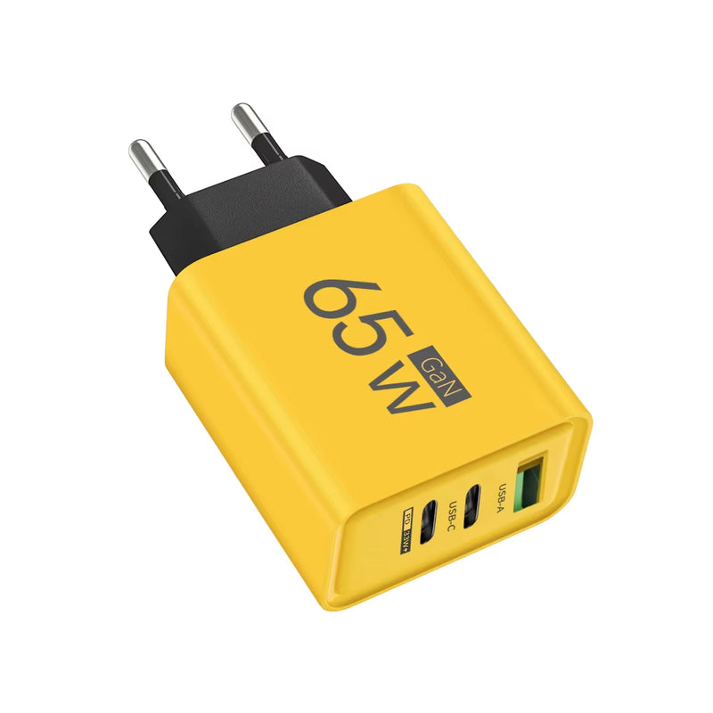 65W GaN USB Type-C PD Fast Charger - Quick Charge Power Adapter