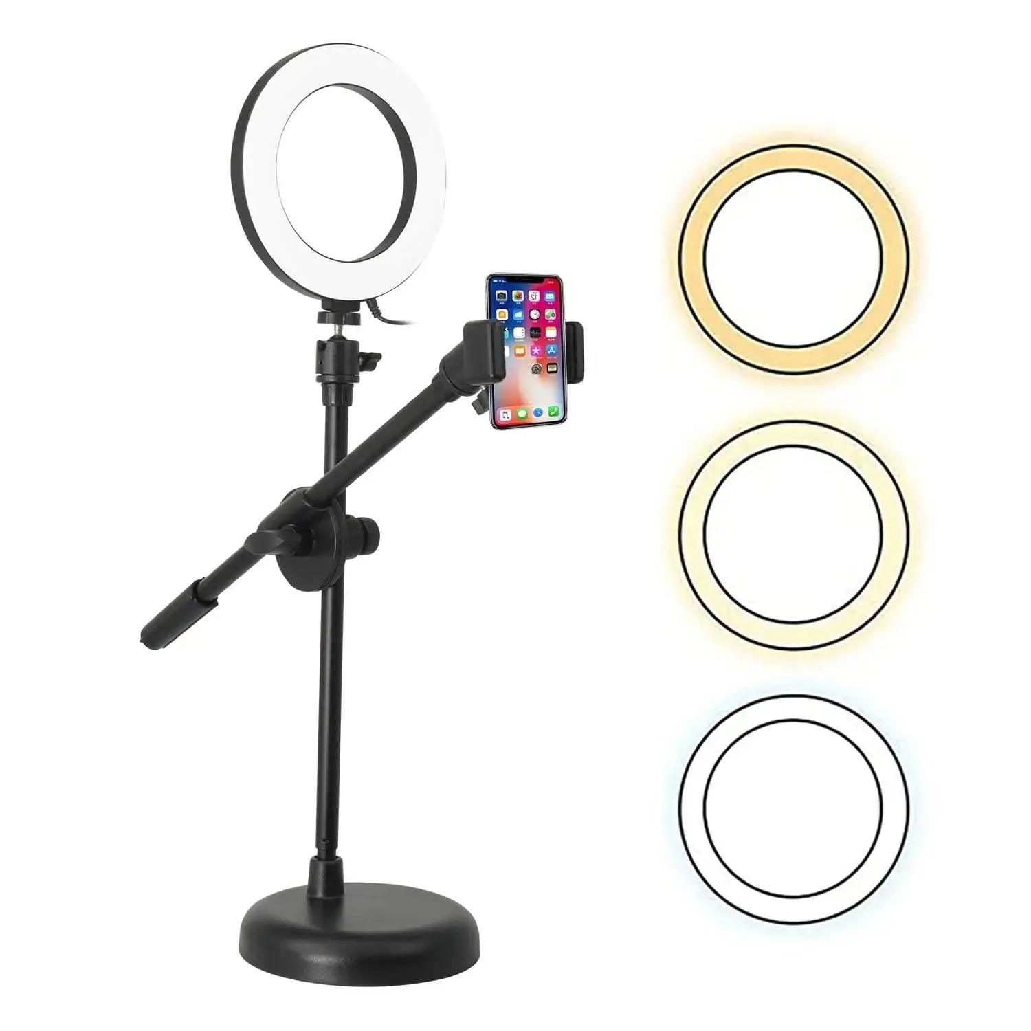 5Core 6-Inch Adjustable LED Ring Light with Cell Phone Stand and Holder