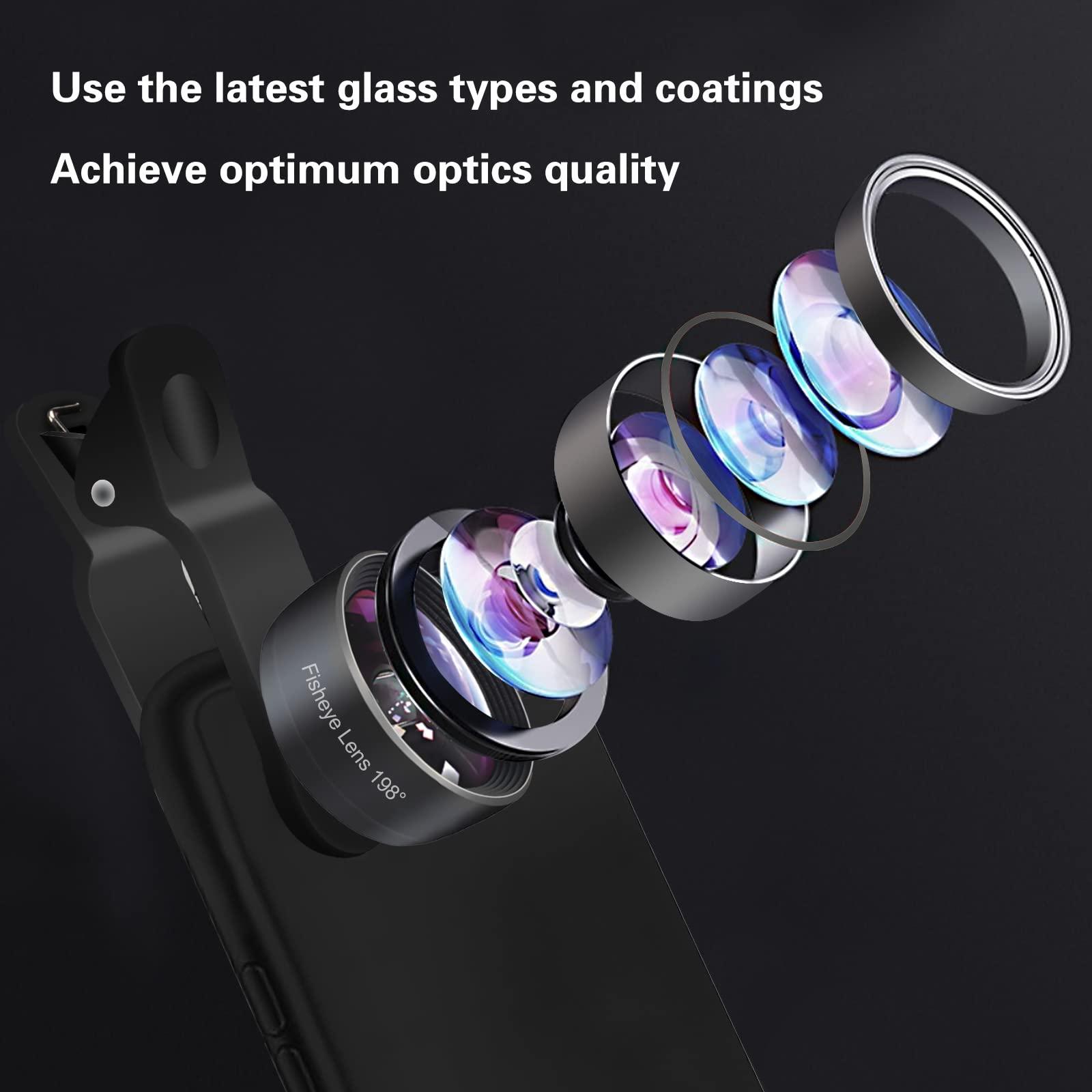 Godefa Phone Camera Lens Kit, 14 in 1 Lenses with Selfie Light for iPhone 14 13 12 11 Xs X Pro Samsung and Other Andriod Smartphone, Universal Clip on Wide Angle+Macro+ Fisheye Camera Lenses - REFLECTBUDDY