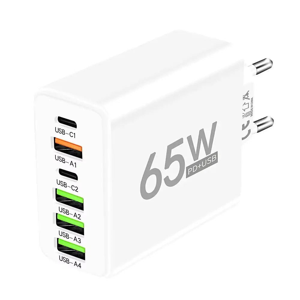 65W USB-C Multi-Port Fast Charging Wall Charger