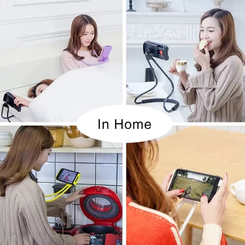 Flexible Mobile Phone Holder Hanging Neck Lazy Necklace Bracket Bed 360 Degree Phones Holder Stand for Iphone Xiaomi Samsung