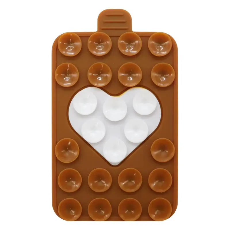 Double-Sided Heart-Shaped Silicone Suction Cups for Mobile Phone Holders with Adhesive Backing