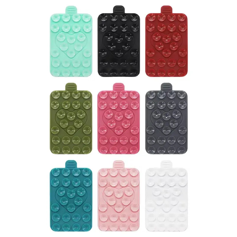 Double-Sided Heart-Shaped Silicone Suction Cups for Mobile Phone Holders with Adhesive Backing