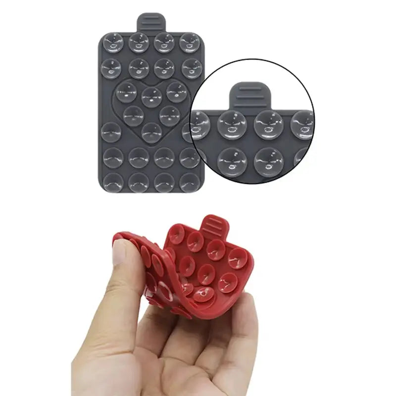 Double-Sided Heart-Shaped Silicone Suction Cups for Mobile Phone Holders with Adhesive Backing