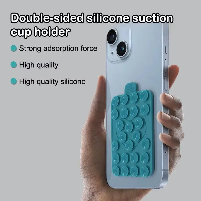 Double-Sided Heart-Shaped Silicone Suction Cups for Mobile Phone Holders with Adhesive Backing