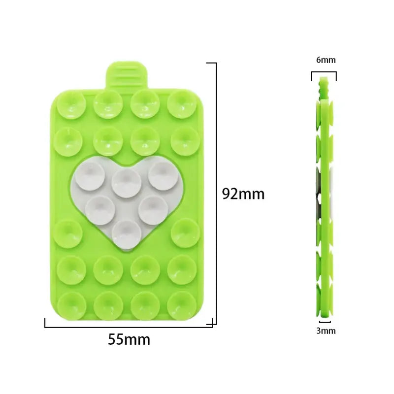 Double-Sided Heart-Shaped Silicone Suction Cups for Mobile Phone Holders with Adhesive Backing