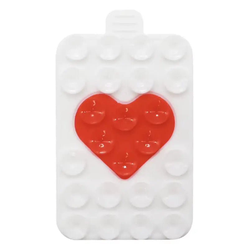 Double-Sided Heart-Shaped Silicone Suction Cups for Mobile Phone Holders with Adhesive Backing