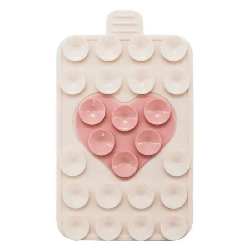 Double-Sided Heart-Shaped Silicone Suction Cups for Mobile Phone Holders with Adhesive Backing