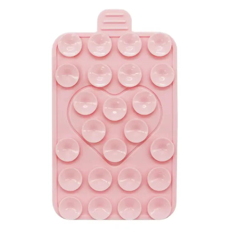 Double-Sided Heart-Shaped Silicone Suction Cups for Mobile Phone Holders with Adhesive Backing