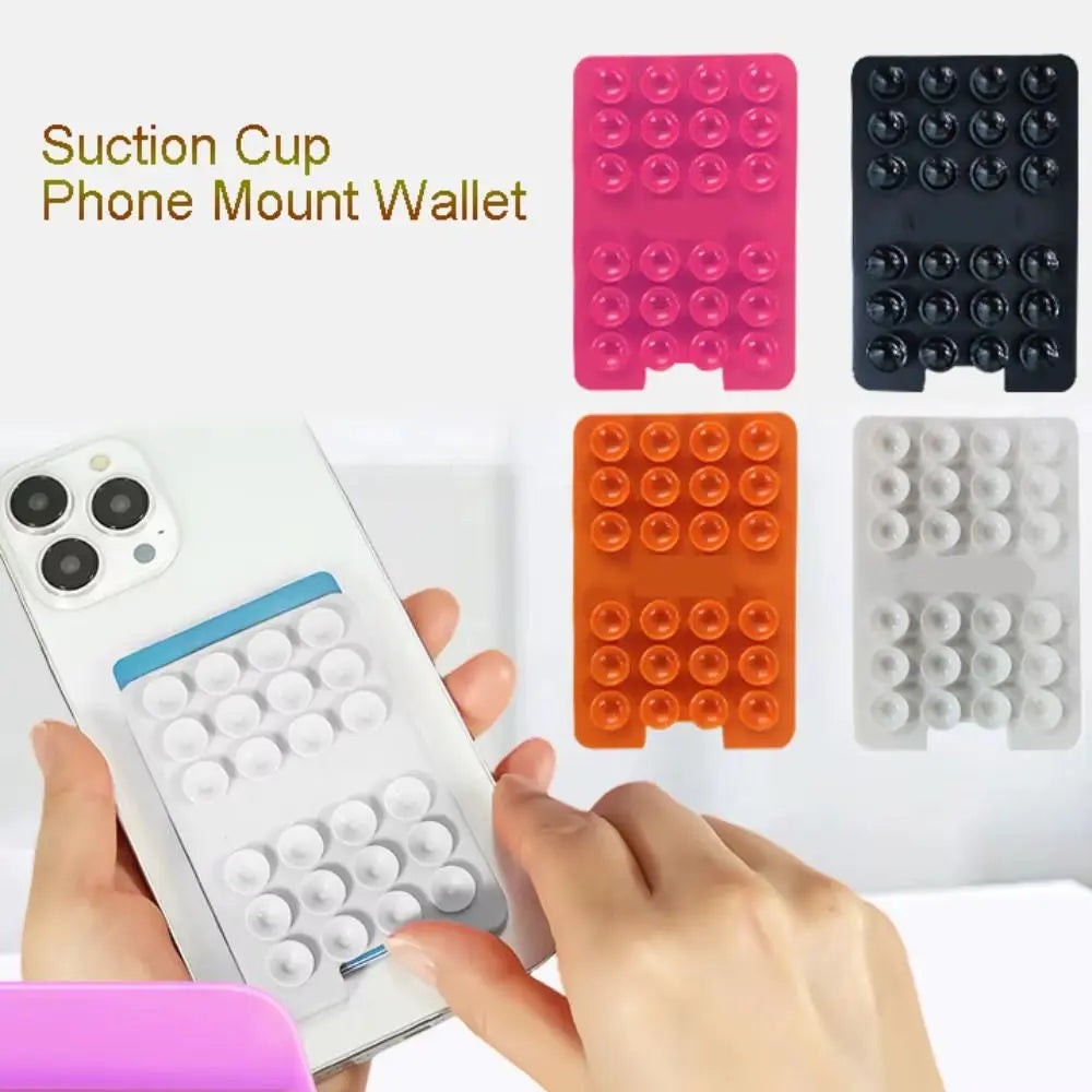 Dual-Function Silicone Phone Card Holder and Suction Cup Mount with Enhanced Adhesion for Hands-Free Operation