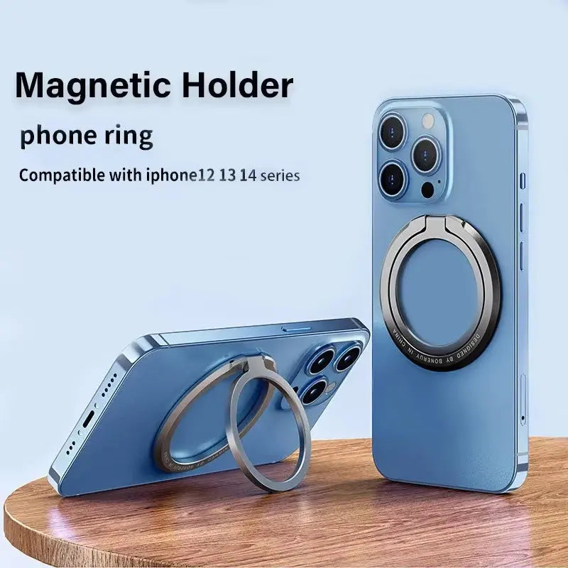 Magnetic Ring Phone Holder for MagSafe - Portable, Foldable Bracket, Removable Grip Stand