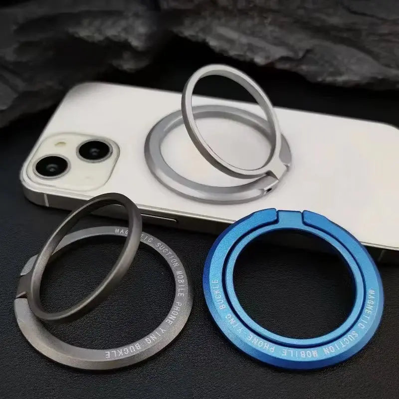 Magnetic Ring Phone Holder for MagSafe - Portable, Foldable Bracket, Removable Grip Stand