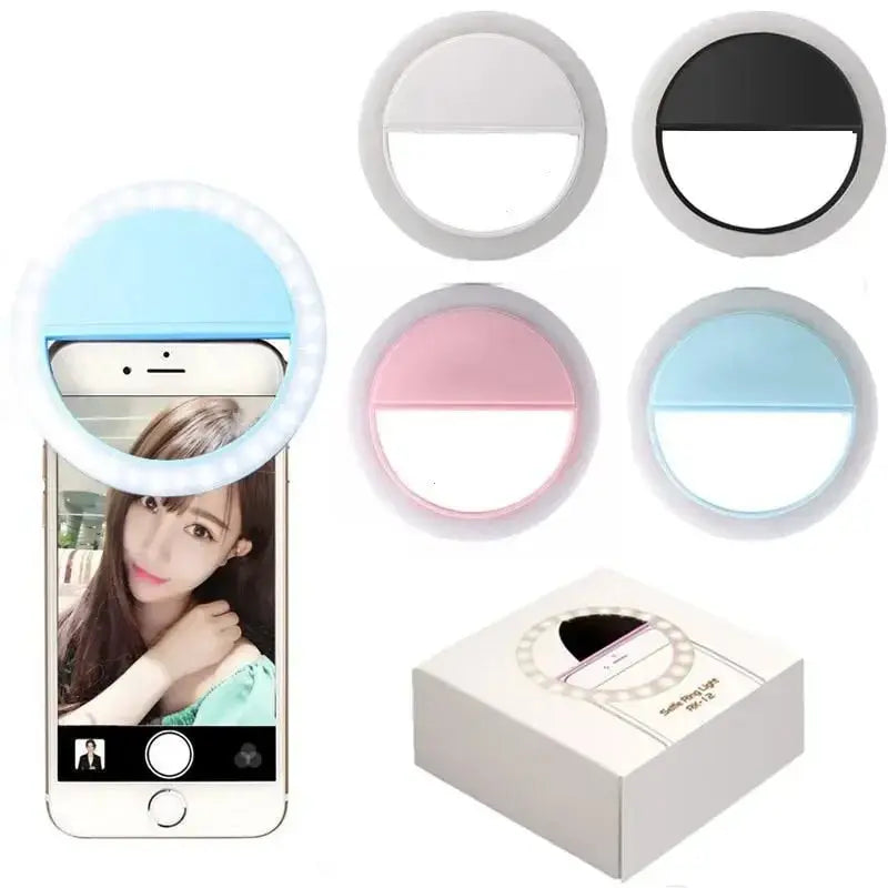 Mobile Phone Lens Ring Clip Selfie Lamp LED Light Ring USB Charge Led Selfie Ring Light