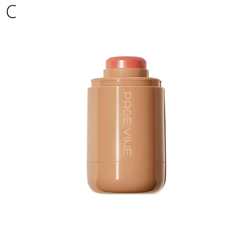 PAGE VINE Pocket Blush Stick Lip and Cheek Hydrating Stick Natural Rouge Powder Blush Cream Lipstick Cheek Easy to Apply Color