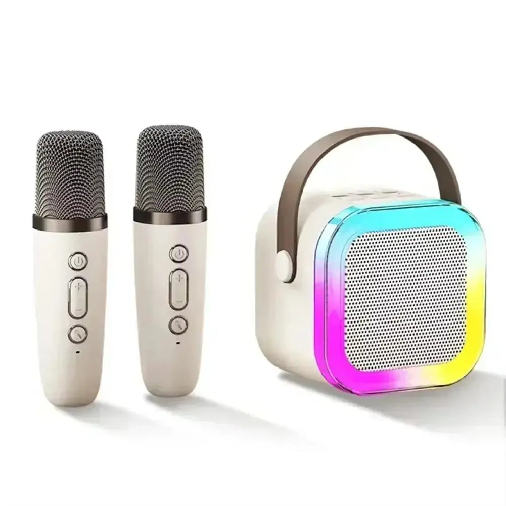 Portable Bluetooth Karaoke System - Speaker with 1-2 Wireless Microphones for Entertainment