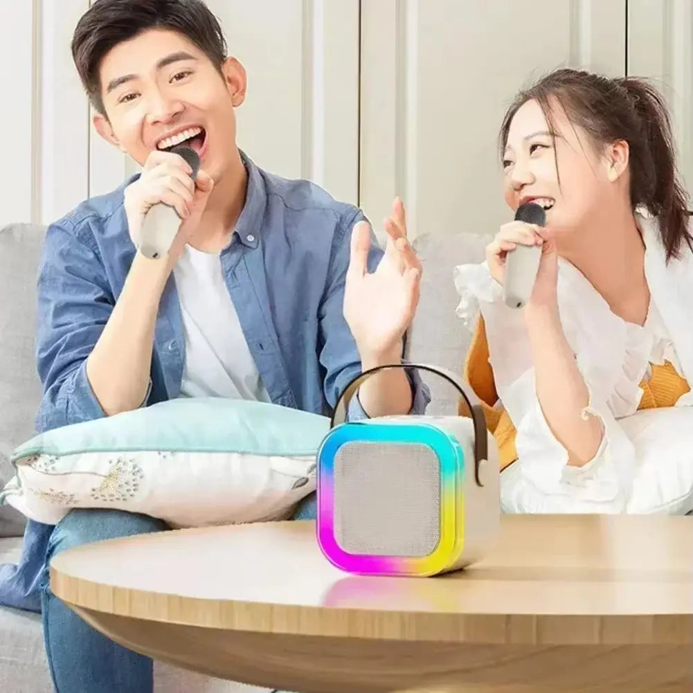 Portable Bluetooth Karaoke System - Speaker with 1-2 Wireless Microphones for Entertainment