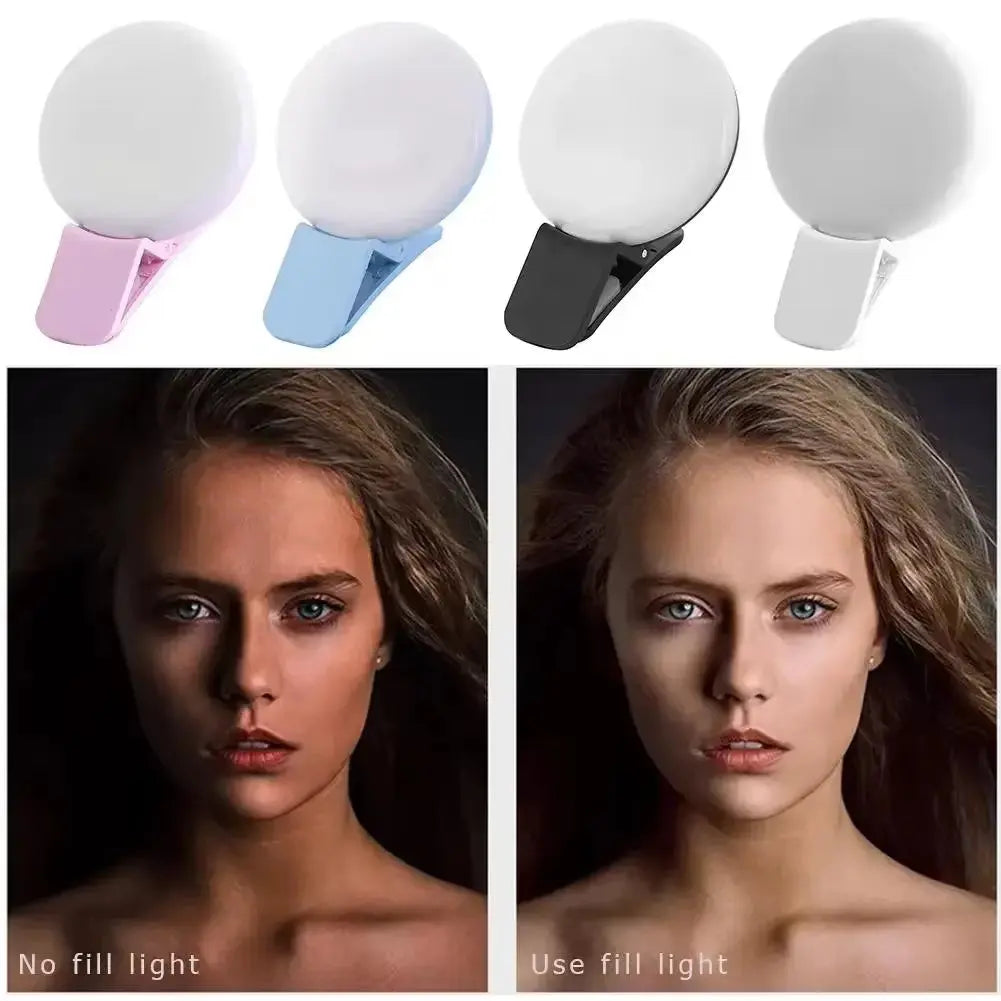 Portable Mini LED Selfie Ring Light with Three Stop Dimming for Mobile Photography