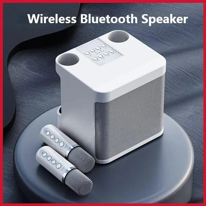 Portable Wireless Dual Microphone Bluetooth Speaker with Subwoofer (High Performance 10Watt)