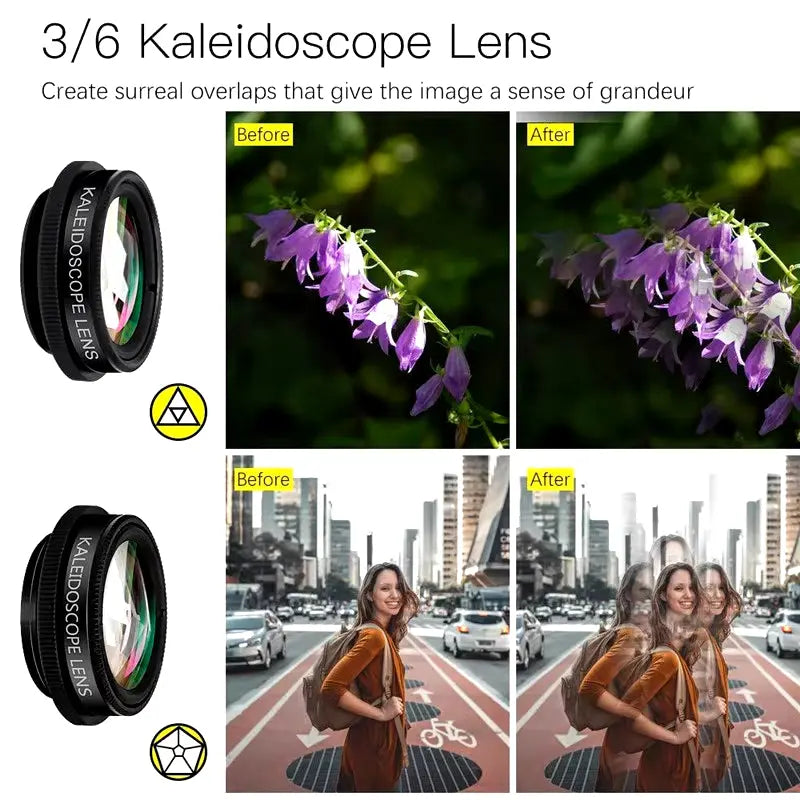 Professional Clip-On Camera Lens Kit for iPhone 11-16 Pro Max and Samsung Smartphones - Fisheye, Macro, and Wide Angle Lenses