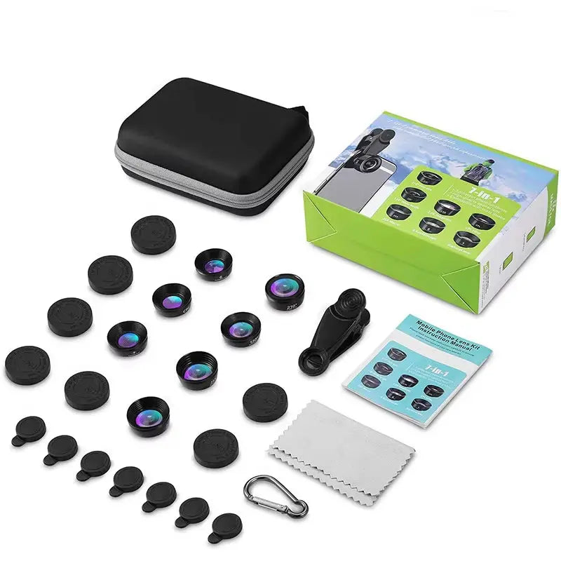 Professional Clip-On Camera Lens Kit for iPhone 11-16 Pro Max and Samsung Smartphones - Fisheye, Macro, and Wide Angle Lenses