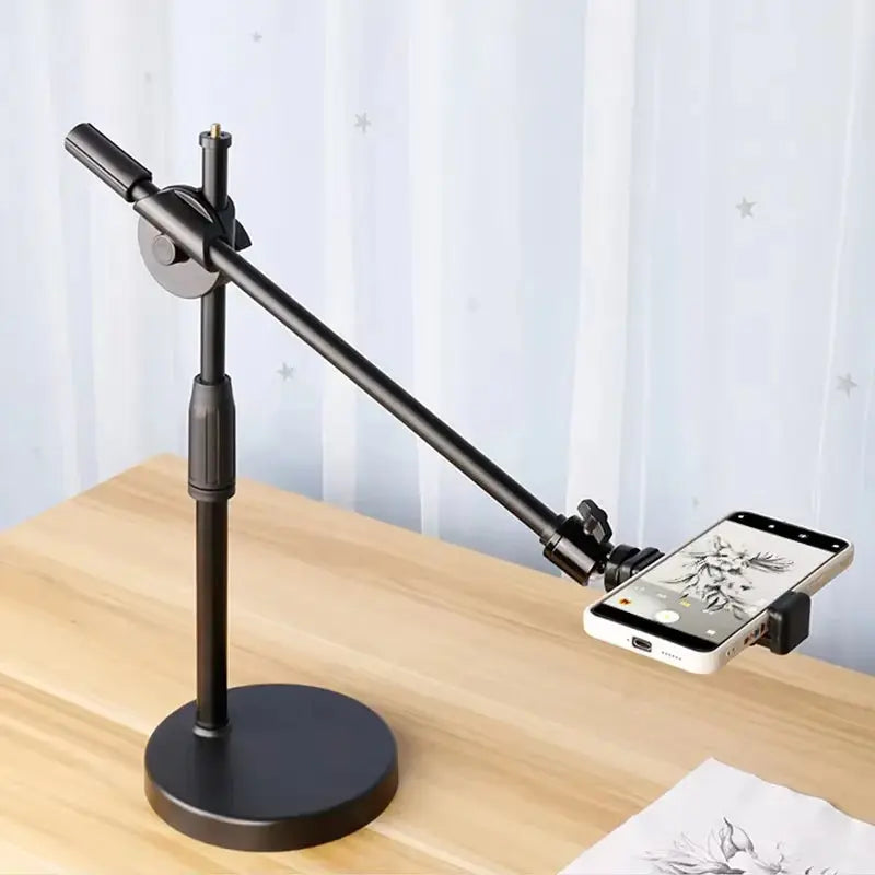 Professional Overhead Tripod with Ring Light and Mobile Phone Holder