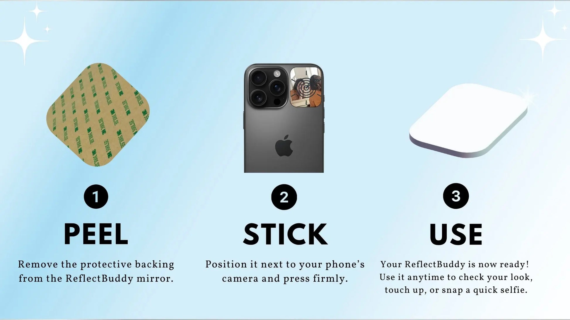 ReflectBuddy: Sticky Phone Mirror – Your Essential Smartphone Mirror REFLECTBUDDY