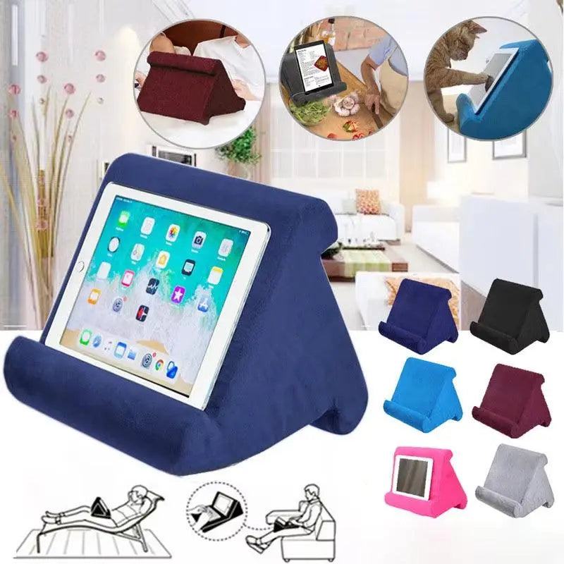 Multifunctional Pillow-Type Tablet and Phone Holder for 4-12.9 Inch Devices - Compatible with iPhone and Other Accessories