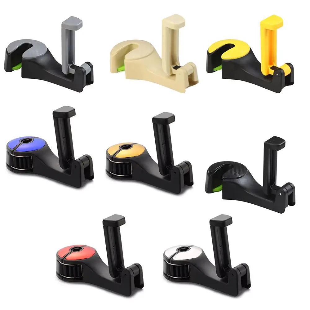 Universal Car Rear Seat Mobile Phone Holder and Stand - 2-in-1 Head Pillow Back Hook Design