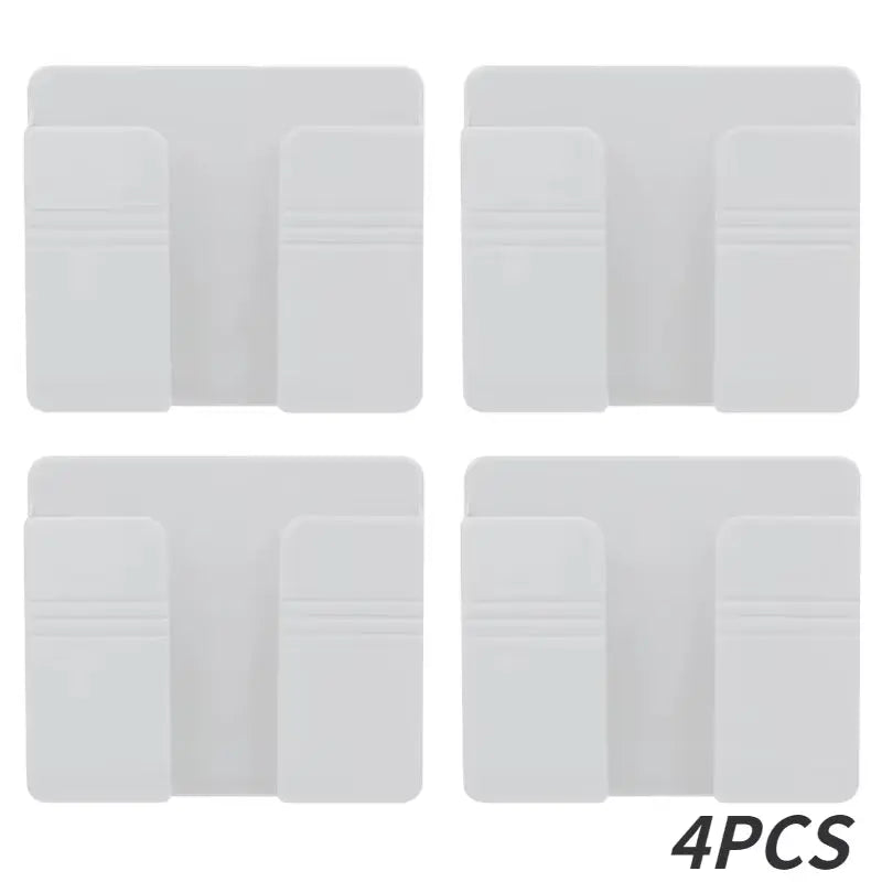 Wall-Mounted Multifunctional Storage Box - Punch-Free Organizer for TV Remote, Mobile Phone, and Charging Accessories (1-4 Pieces)