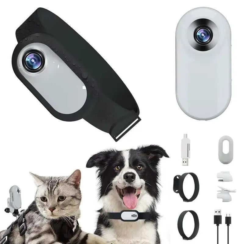 Wireless Mini Outdoor Camera for Pet Collars with Screen (HD 1080P)