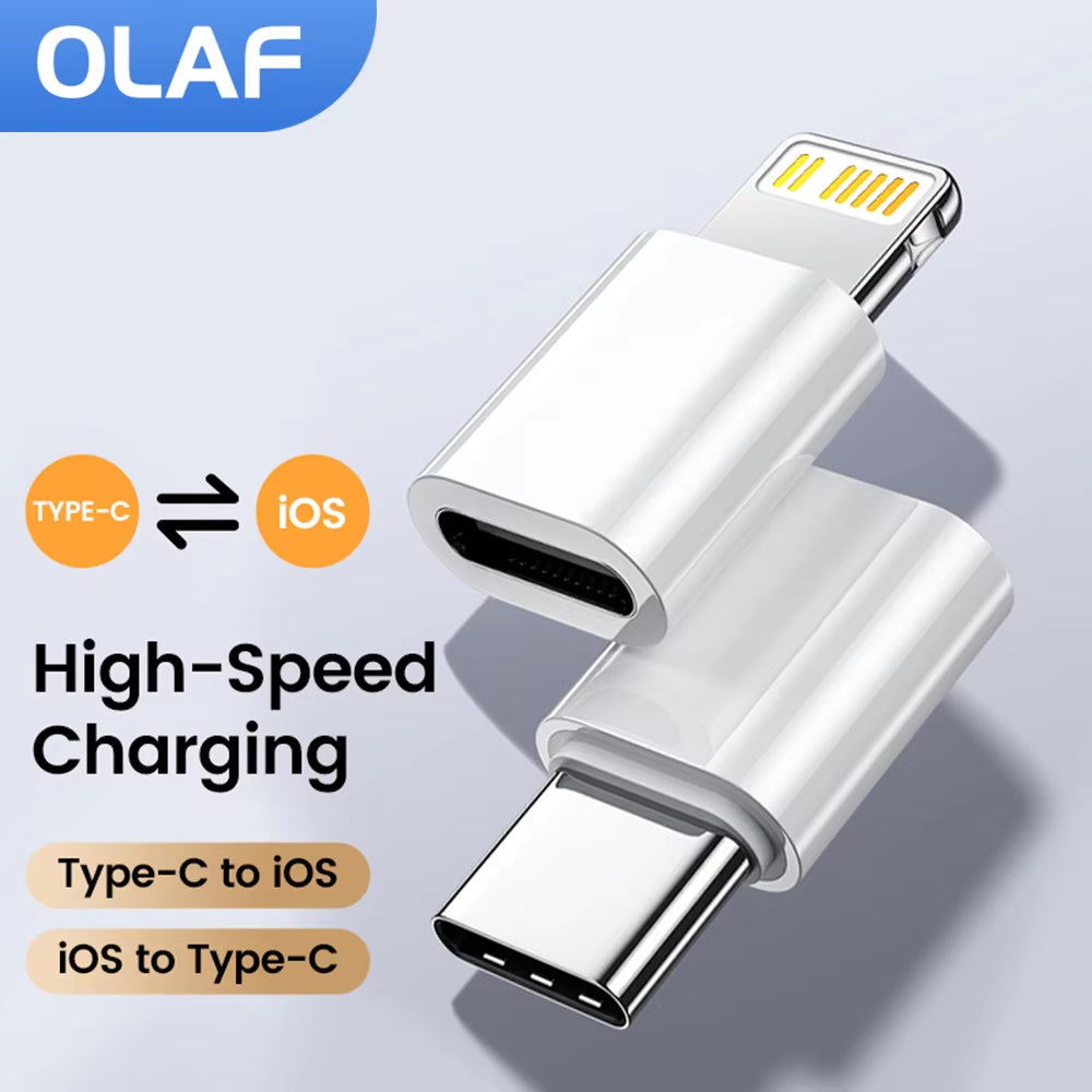 Type C to Lightning Female Adapter for iOS Fast Charging - USB C Converter for iPhone